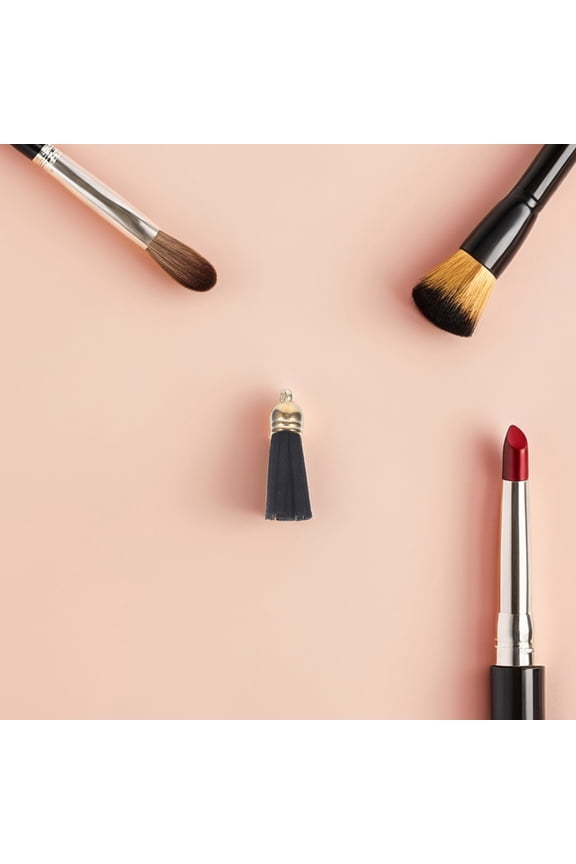 50 Pcs Black Faux Tassels for Jewelry Making, Keychain Charms, Handbag Decorations and Craft Supplies