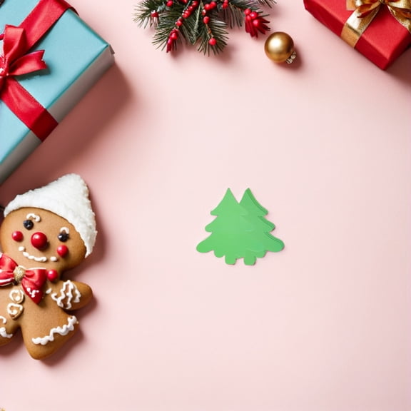 TEHAUX 50Pcs Holiday Cardmaking Paper in Green with Christmas Tree Shapes for Crafting and Decor