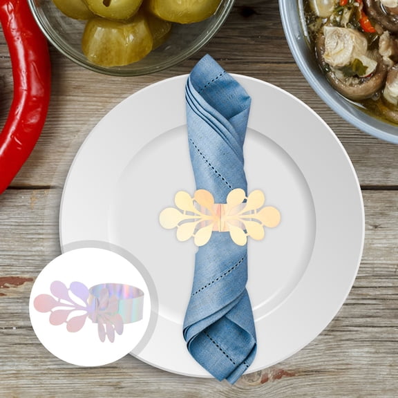 TEHAUX 50Pcs Multi Color Paper Napkin Rings for Bridal Shower Wedding Reception Elegant Table Setting