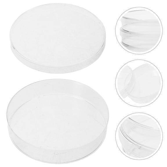 TEHAUX Clear Plastic Agar Petri Dishes 70mm 50- Plates for Microbiology Cell Culture High Transparency