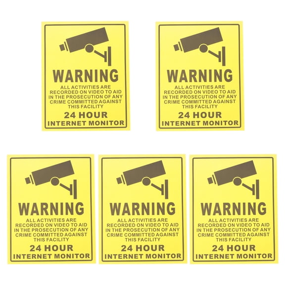 TEHAUX 5-Piece Employees Only Sign and Security Camera Warning Sticker Set, Assorted Colors, Decals for Business Use
