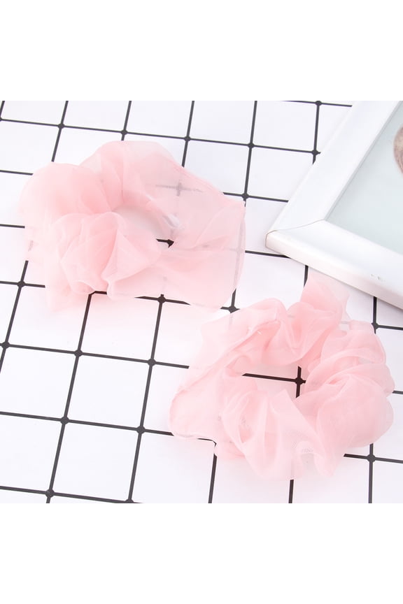 Set of 5 Pink Hair Scrunchies with Simple Design for Women, Perfect for Festival and Event Wear