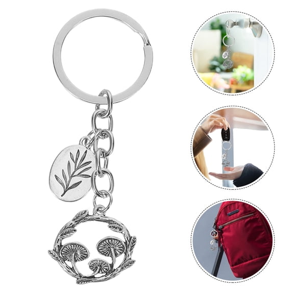 TEHAUX 5-Pack Alloy Mushroom Keychain Clips, Unique Pendant Design for Backpack, Handbag, Purse Decoration Accessories