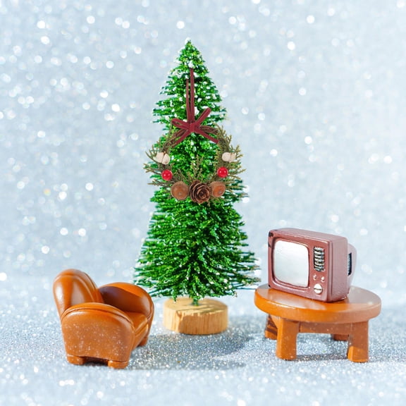 TEHAUX 5Pcs Mini Hanging Wreath for Front Door in Multi Color Decorative Holiday Decoration Accessory