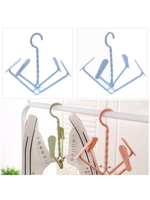 5 Pcs Plastic Shoe Drying Rack with Boot Clips, Multipurpose Shoe Hangers for Sneakers, Boots, Closet Storage Organizer