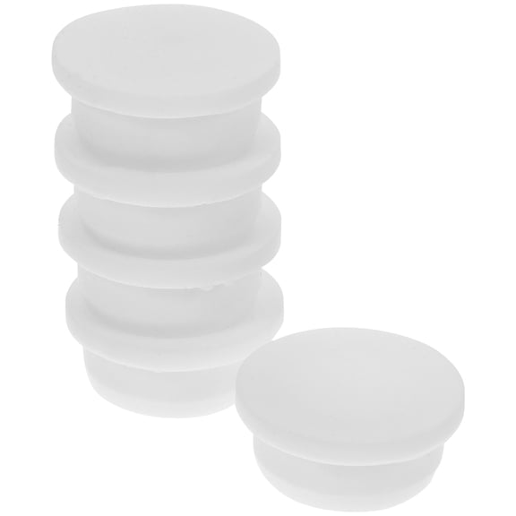 TEHAUX 5-Piece White Silicone Bottle Stopper Set Airtight Wine Bottle Caps Sealing Accessories for Freshness
