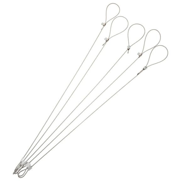 TEHAUX 5Pcs Silver Gate Latch Wire Pull for Metal or Wooden Fence in 14.6x1.2x0.4in Size