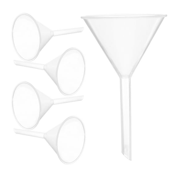 TEHAUX 5Pcs Small Long Narrow Neck Funnel for Liquid Transfer and Pouring