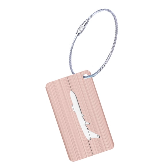 TEHAUX 5-Pack Aluminum Suitcase Tags with Writable Address Cards and Strings for Easy Luggage Identification