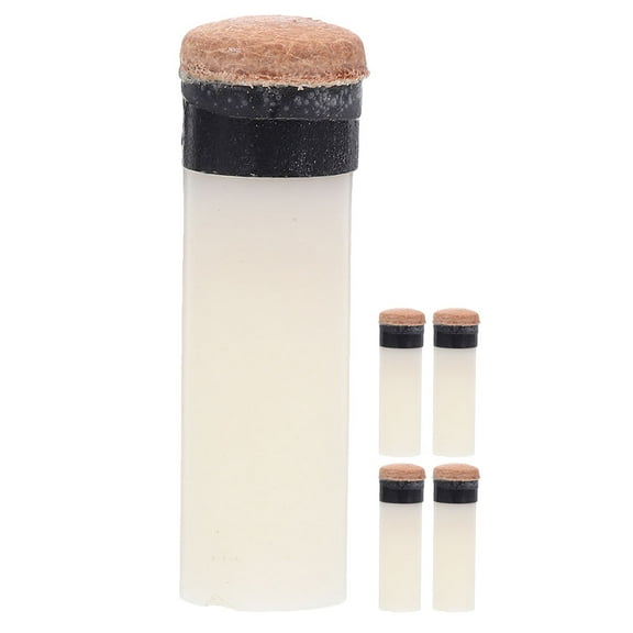TEHAUX 5Pcs White Billiard Cue Tip Replacement Kit Screw on Pool Cue Tips for Easy Installation