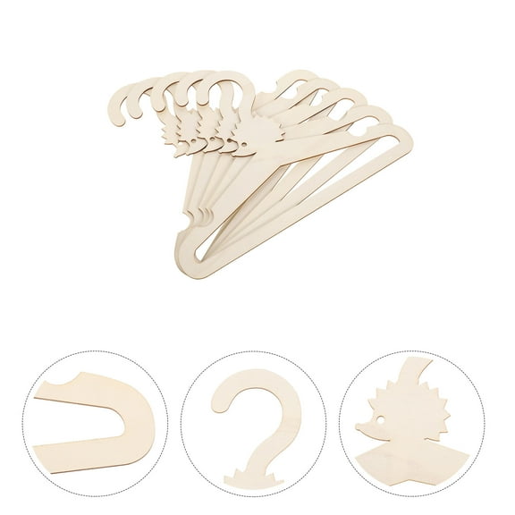 TEHAUX Hanger Wood Beige For Childrens Clothes 5Pcs