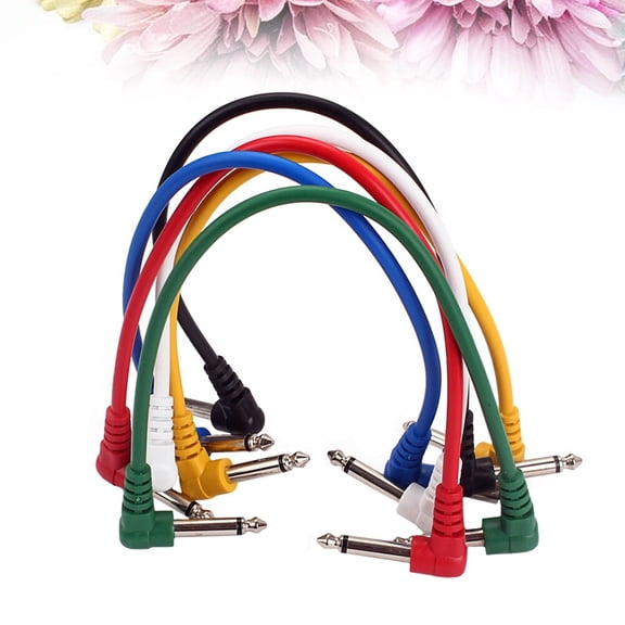 TEHAUX 6 Pcs Guitar Connection Cables Assorted Colors Low Noise Shielded Audio Cords for Recording Studio and Audio Engineers