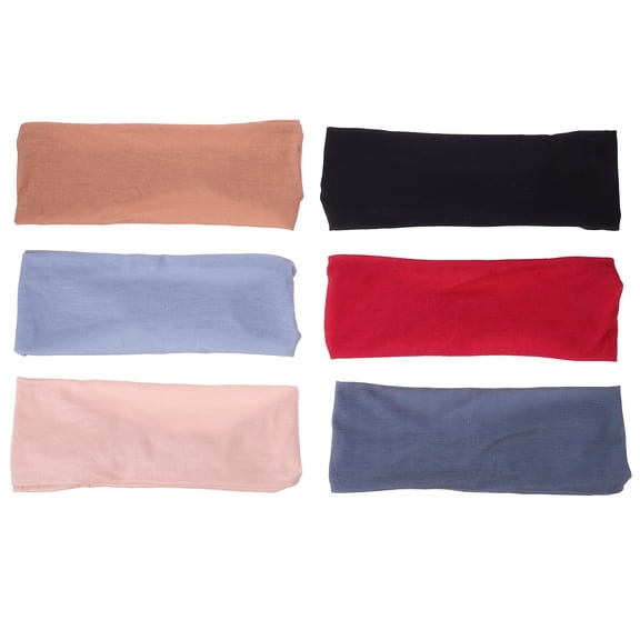 TEHAUX Women’s Non-Breathable Running Headbands 6-Pack Black Sweatbands for Fitness, Outdoor Sports, and Workout Activities