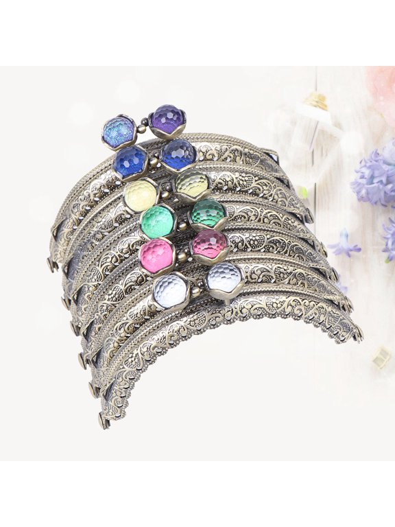 6 Pcs Purse Frame 10.5cm Semicircle Embossed Iron Clasp for Handbag