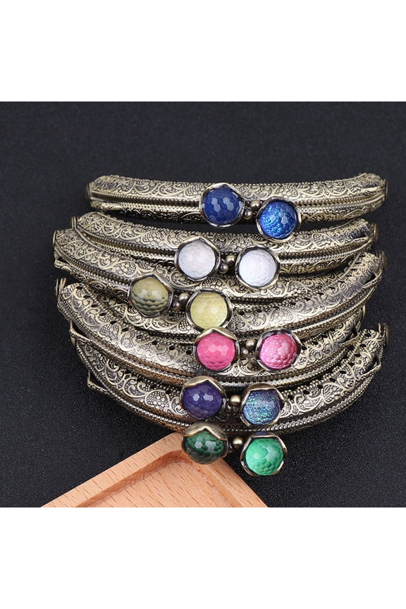 Handmade Semicircle Iron Bag Accessories Set of 6, Rust Resistant Metal Hardware for Crafting