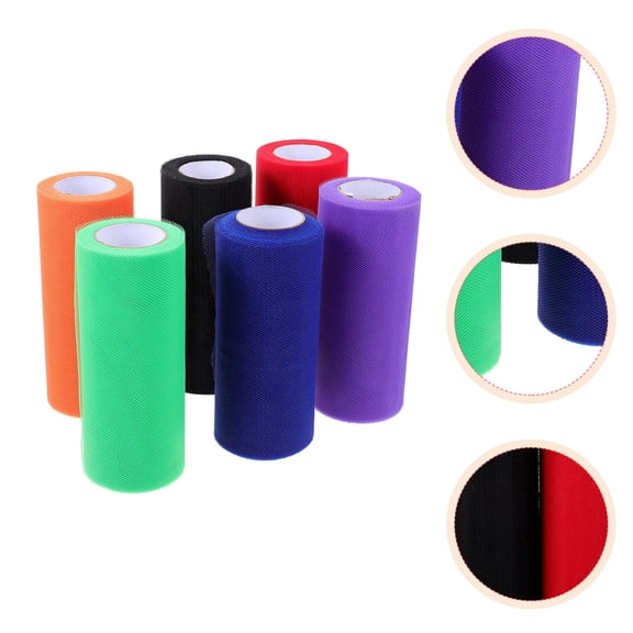 TEHAUX Assorted Color Decorative Tulle Ribbon for Wrapping, Crafts, Party Decorations and Floral Arrangements