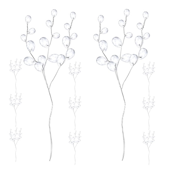 TEHAUX 60Pcs Artificial Flower Picks White Aluminum Wire for Floral Arrangements and Wedding Decor