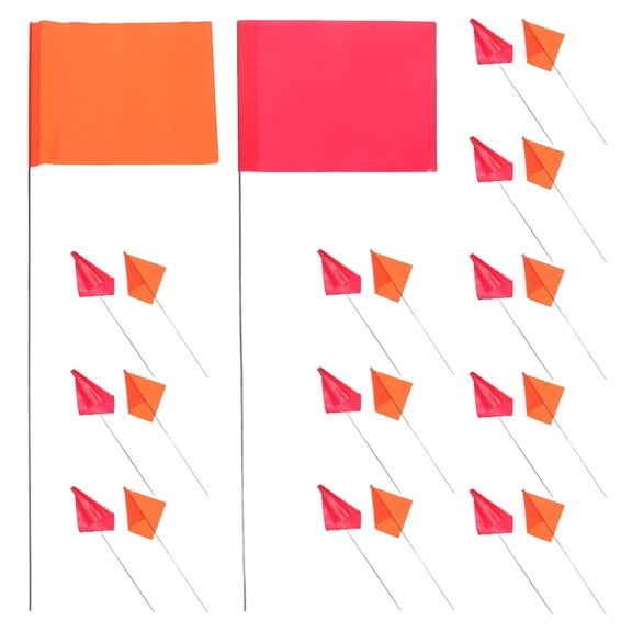 TEHAUX Garden Marking Flags Multi PVC Steel Wire Easy Installation 60Pcs