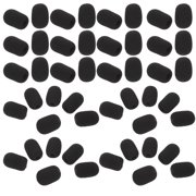 TEHAUX 60Pcs Black Foam Mic Covers Disposable Noise Reduction Sponge Covers for Headset Lavalier Microphones