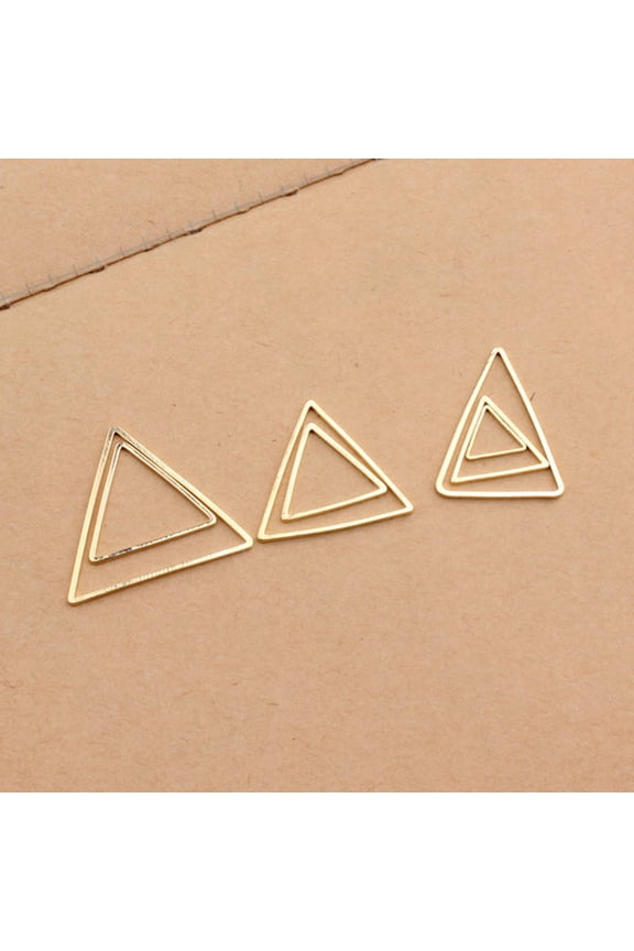 60pcs Triangular Earring Hoops Earring Charms Golden for Girls Jewelry Making Crafting