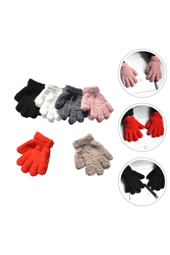 6 Pairs Winter Gloves for Outdoor Activities, Assorted Colors, Soft Skin-Friendly, Elastic, Warm and Comfortable for Daily Use