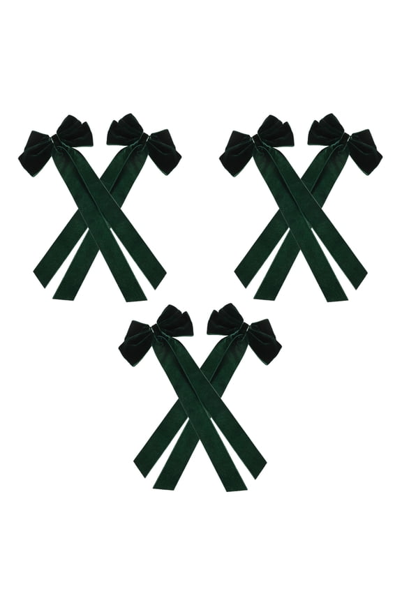 6Pcs Green Bow Snap Clips for Women Hair Styling, Back of Hair Accessories for Daily Use