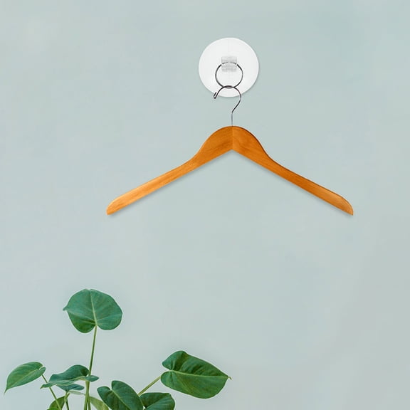 TEHAUX 6Pcs Clear Rubber Suction Cup Hooks with Metal Rings for Windows Bathroom Kitchen Hanging