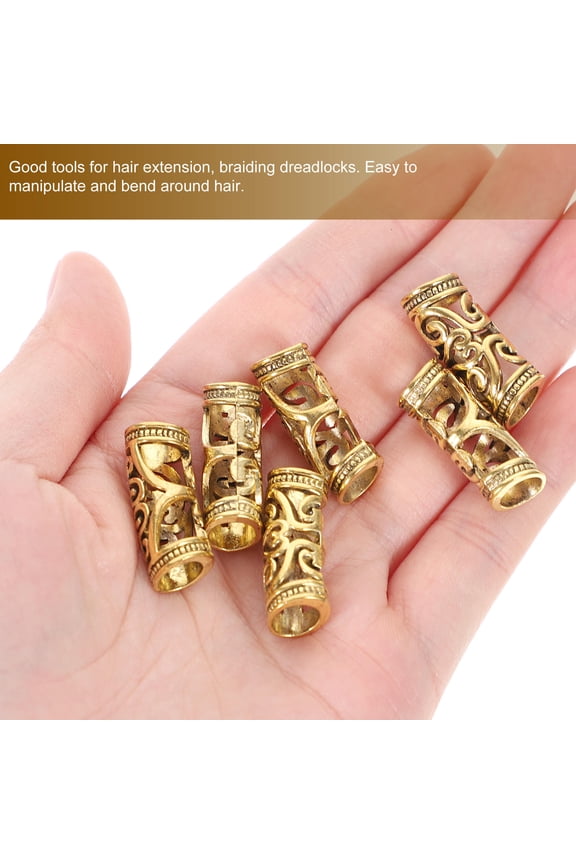 Set of 6 Curved Tube Hair Hoops for Women, Ideal for Braids, Dreadlocks, Hair Extensions, and Stylish Party Hairstyles