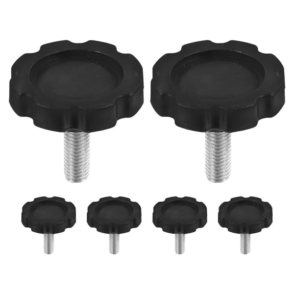 TEHAUX 6Pcs Patio Umbrella Replacement Screws Kit Black Steel and PP Weather Resistant for Outdoor Use
