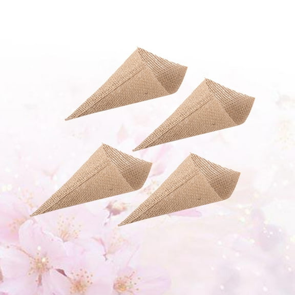 TEHAUX 6Pcs Rustic Burlap Fabric Crafts for Wedding and Festival Decor