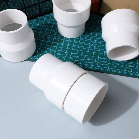 TEHAUX PVC Reducer Fittings White for Household and Industrial 6Pcs
