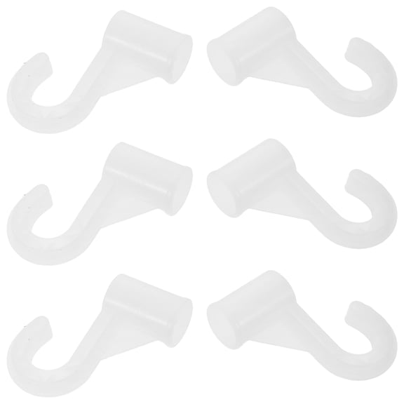 TEHAUX 6Pcs Sturdy White Closet Pole Holder with Elegant Design Heavy Duty Rod Bracket for Wardrobes
