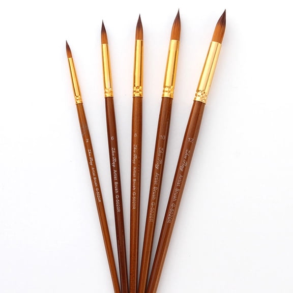 TEHAUX Professional Artist Paint Brushes Set, 6 Pieces Assorted Colors, Ideal for Acrylic, Oil, Watercolor, 7.95 x 0.79 Inches