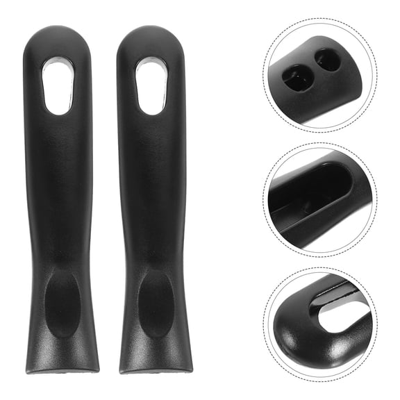 TEHAUX 6-Piece Removable Kitchen Pot Handle Set with Ergonomic Black Bakelite Grip for Cookware Replacement
