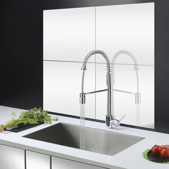 TEHAUX 6pcs Kitchen Wall Stickers Silver Simple Design for Decorators