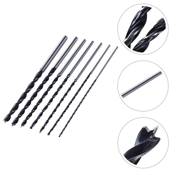 TEHAUX Drill Bit Wood Pvc Plastic Rubber Drilling 7Pcs 11.8In