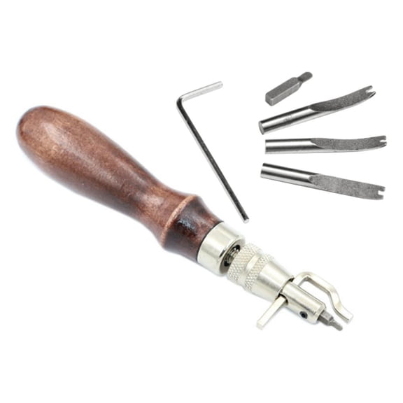 TEHAUX Beveling Device Craft Stitching Groover Skiving Edger Beveler Steel 7pcs