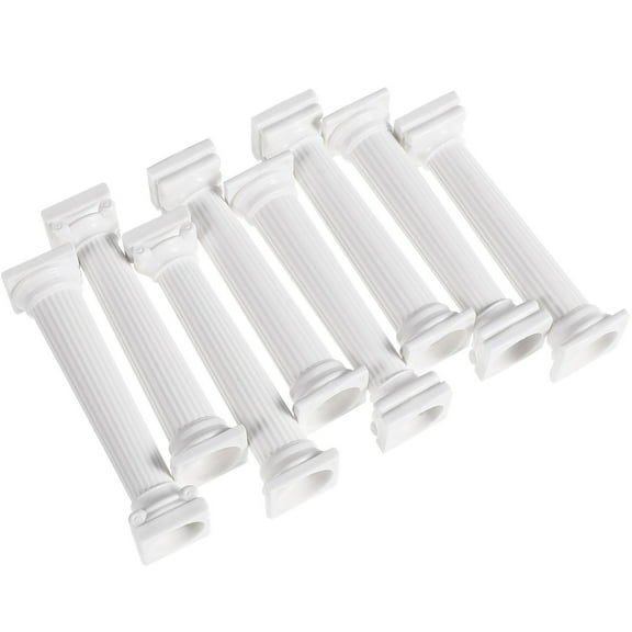 TEHAUX 8 Pieces White Plastic Cake Supports Roman Style Elegant Party Display Decorations