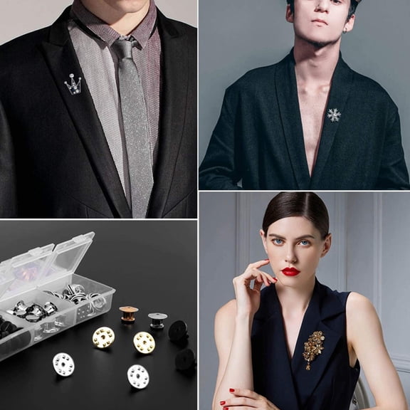 TEHAUX 84Pcs Multi-Function Pin Keepers Metal Lapel Pin Backs for Badge Fixation and Jewelry Making