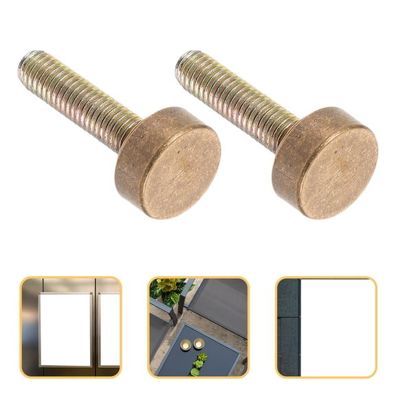 TEHAUX 8Pcs Brass Screws with Flat Surface for Hardware