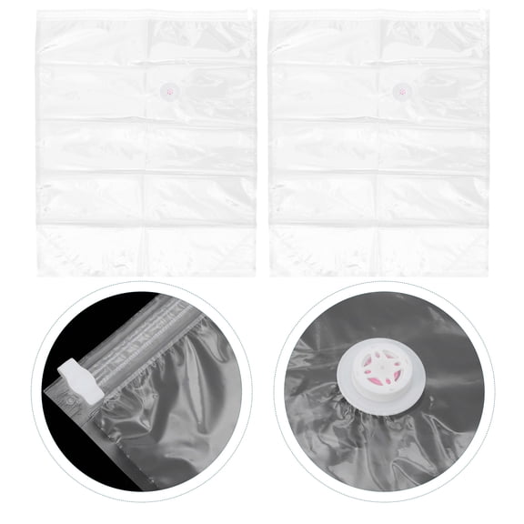 TEHAUX No Pump Vacuum Storage Bags Transparent for Closet Organization 8Pcs