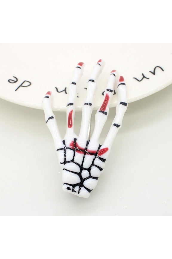 8pcs Halloween Skeleton Claw Hair Clip Hand Bone Shape Hair Clip Hairpin Hair Accessories White Style