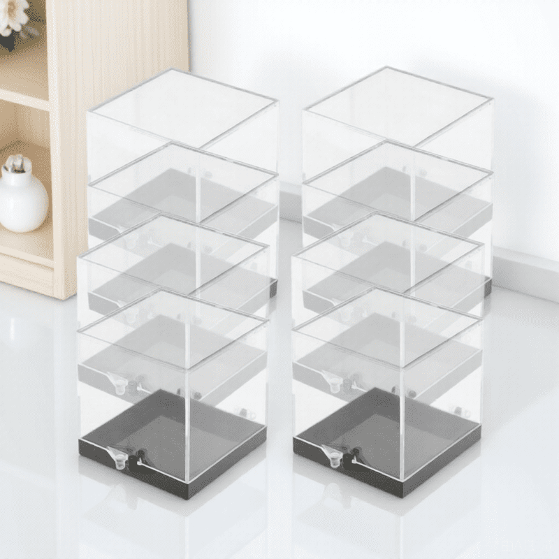 TEHAUX 8pcs Clear Cube Mineral Sample Storage Boxes for Laboratory Use ...