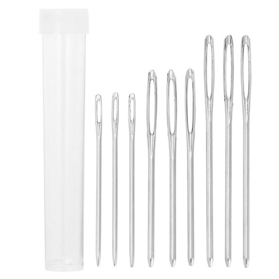 TEHAUX 9pcs Sewing Needles with Steel Tips for Cross , Embroidery, Yarn, and Decorative Stitching Set