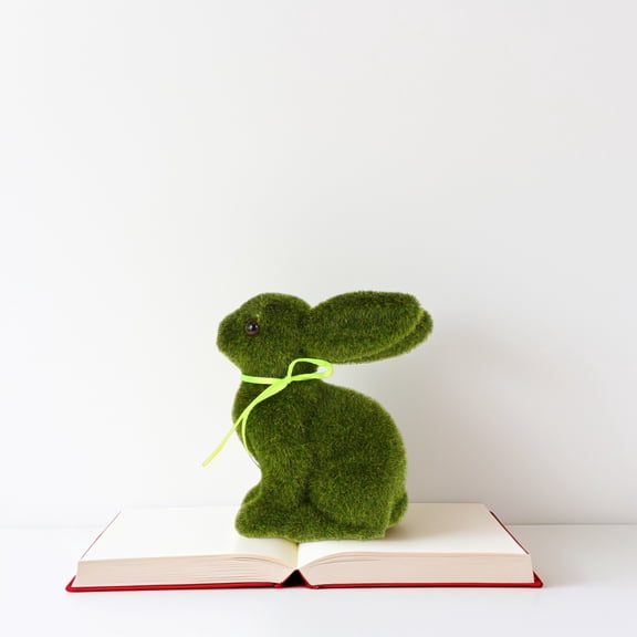 TEHAUX Adorable Easter Flocked Rabbit Decorative Rabbit Flocked Bunny