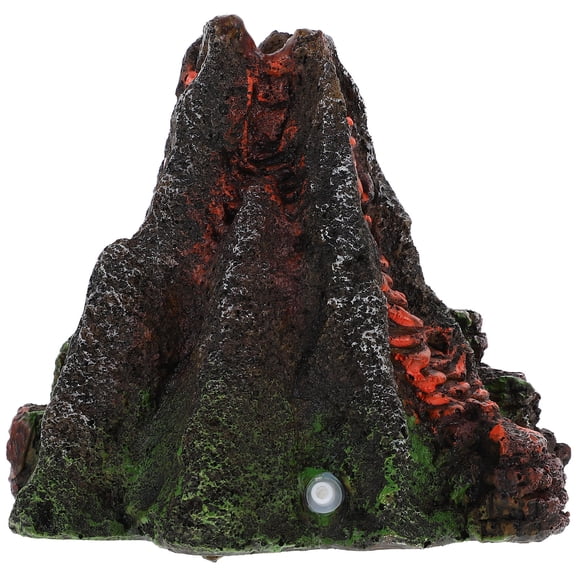 TEHAUX Aquarium Underwater Resin Craft 1Pc Volcano Decor for Fish Tank