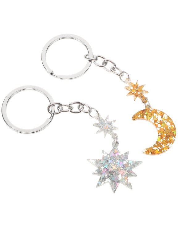 2-Pack Shaped Keychains Minimalist Keyring Charms for Backpack, Purse, and Bag Decoration Accessories