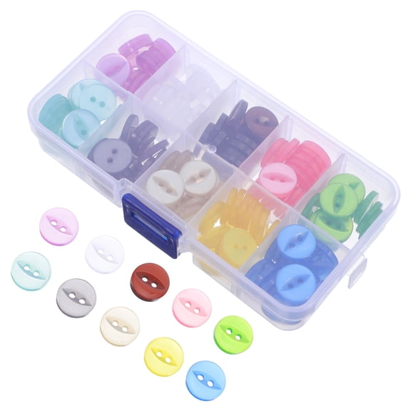 TEHAUX Round Resin Fish Eye Buttons 2 Hole Assorted Color for Clothing Fasteners
