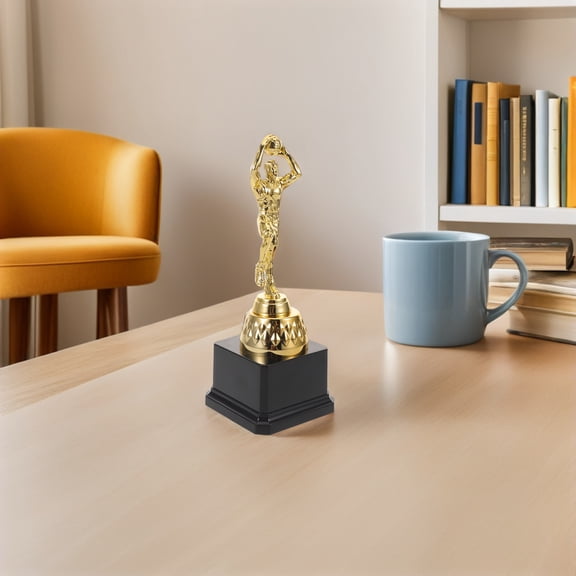 TEHAUX Plastic Basketball Trophy Golden Finish Lightweight Material