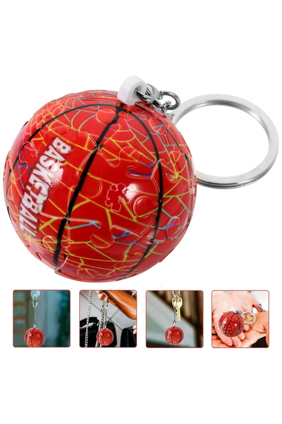 Basketball Keychain Multi-Color Plastic Sports-Themed Pendant for Bags and Keys 1 Piece